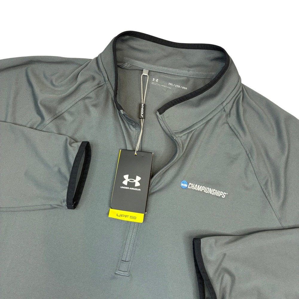 Under Armour Pullover Men 2XL Gray NCAA Championships Quarter Zip UPF 50 New